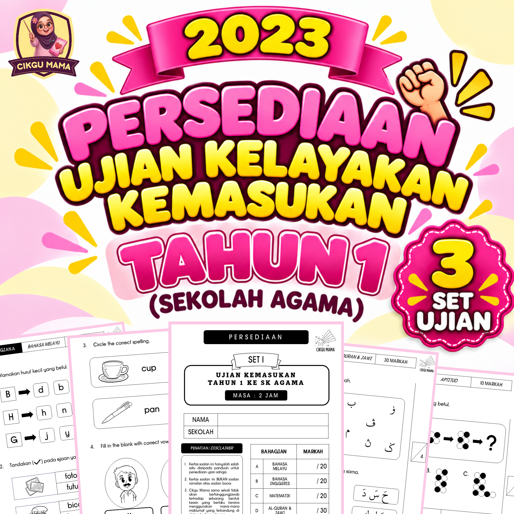 (2023) PERSEDIAAN UJIAN KELAYAKAN KEMASUKAN TAHUN 1 KE SEKOLAH AGAMA