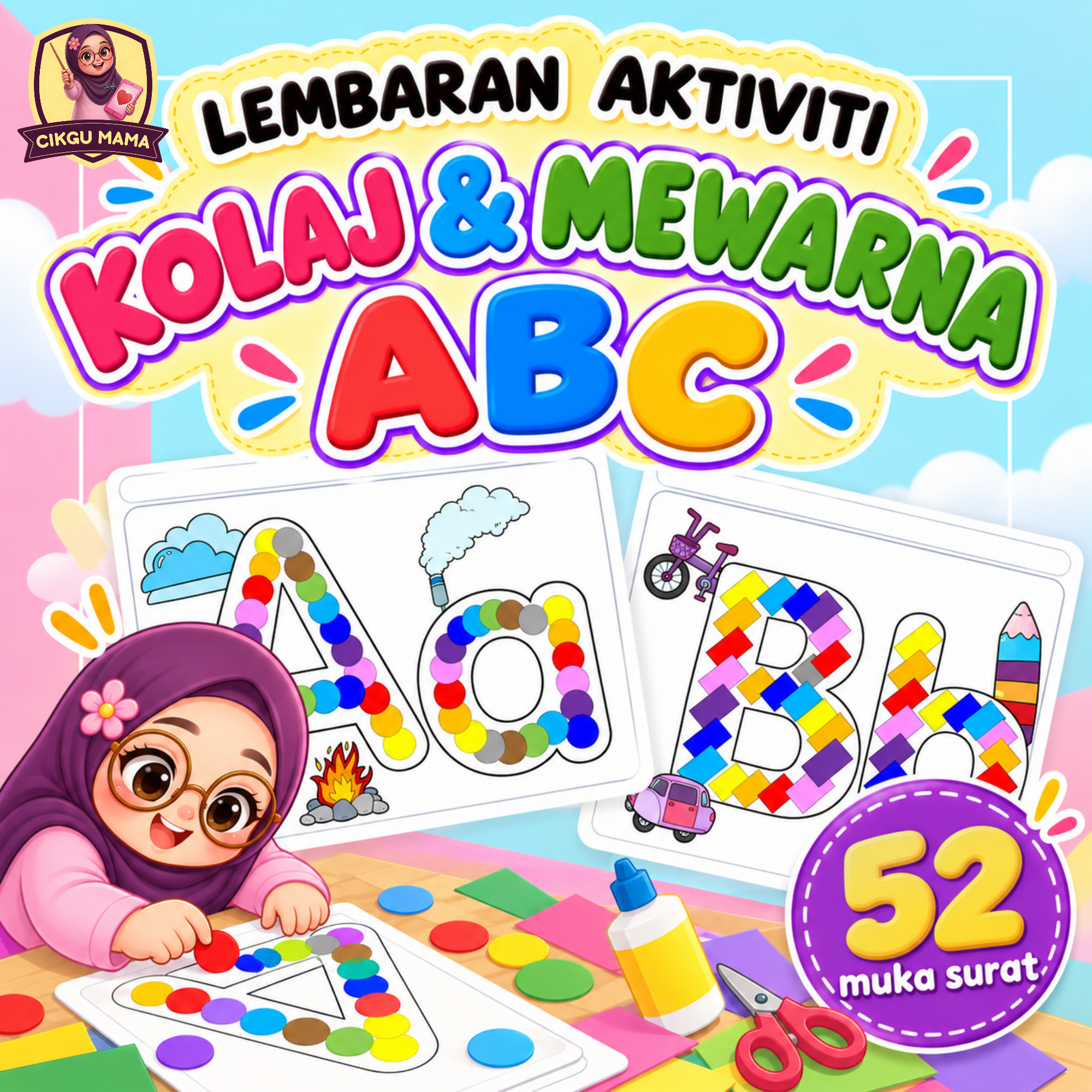 LEMBARAN AKTIVITI KOLAJ & MEWARNA ABC