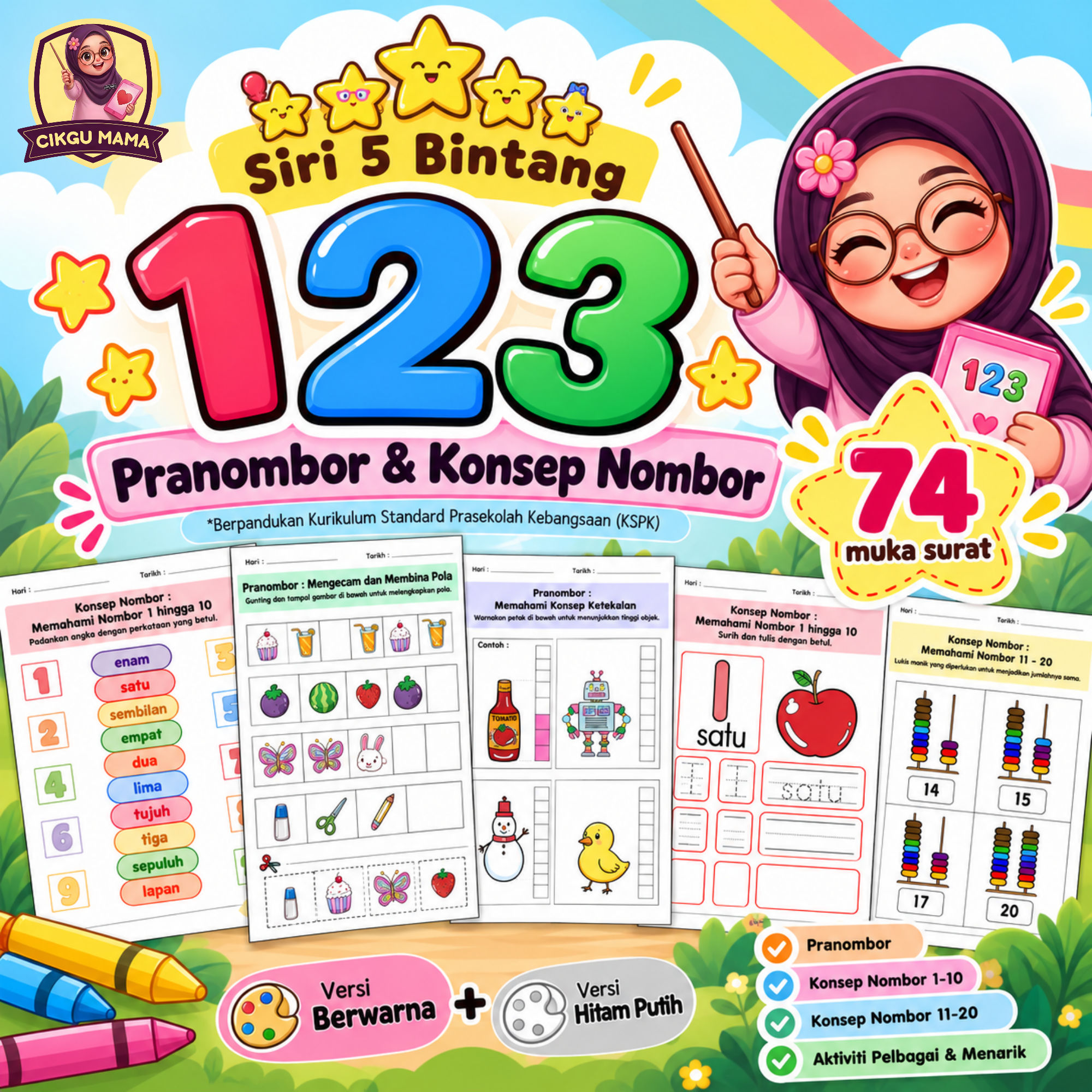 SIRI 5 BINTANG - 123 (PRANOMBOR & KONSEP NOMBOR)