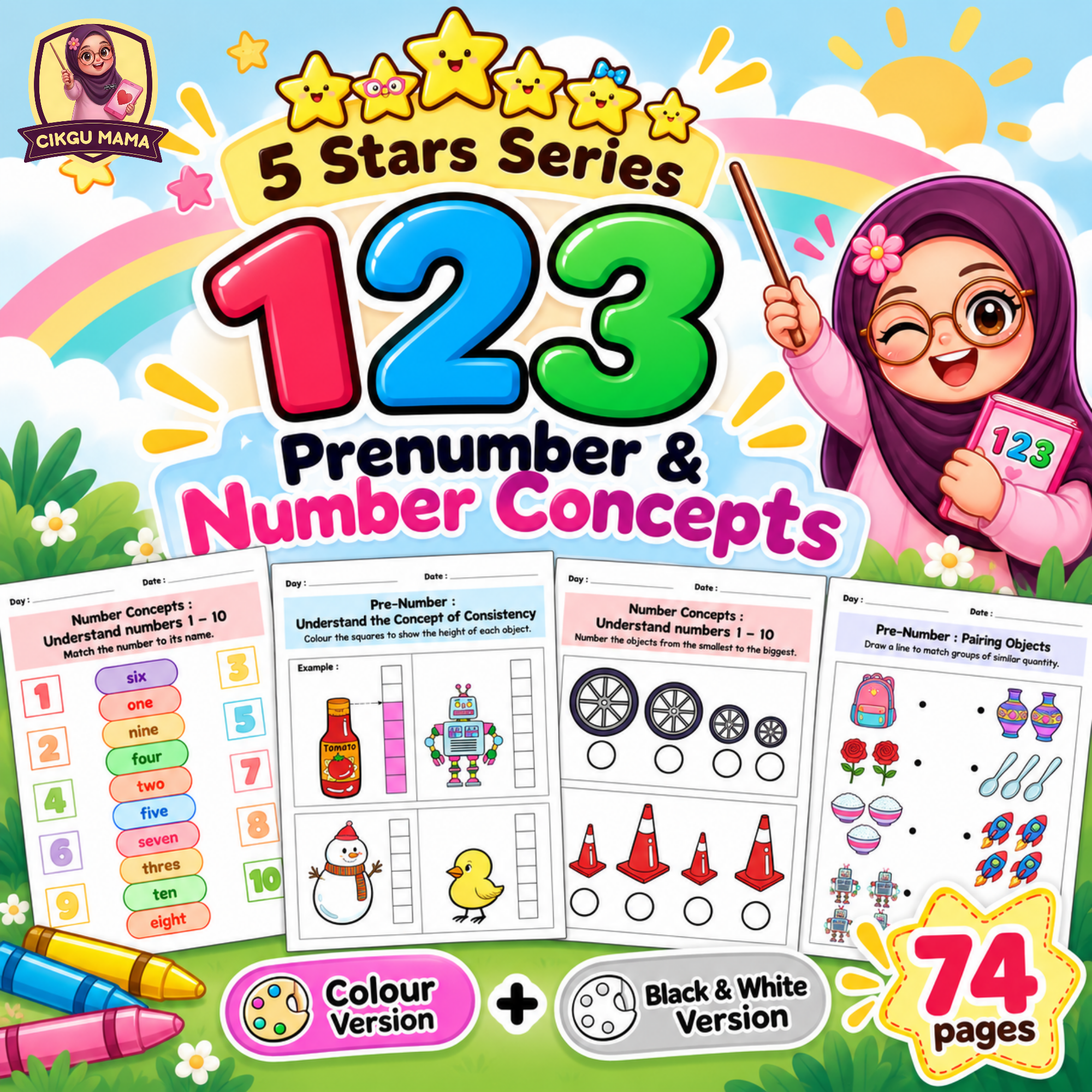 5 STARS SERIES - 123 (PRENUMBER & NUMBER CONCEPTS)